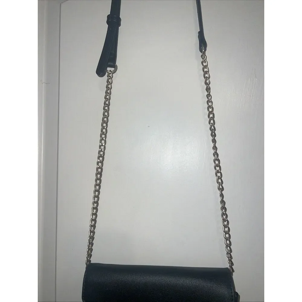 Black Cross-Body Purse Bag w/ Adjustable Gold Chain Strap, UE Urban - NEW! G
